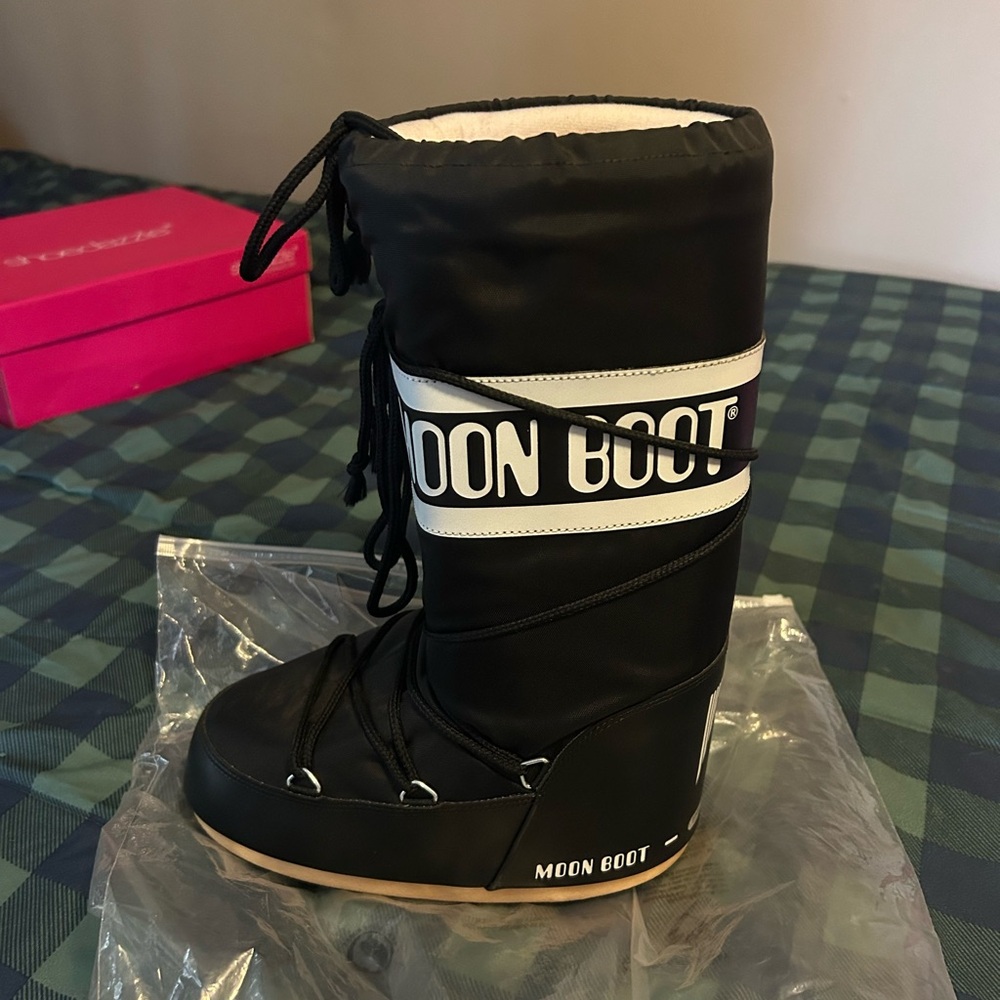 Moon Boot Black and White Winter Boots